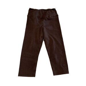 Skims Brown Cotton Blend Pull On Stretch Capri Leggings Women's Small S